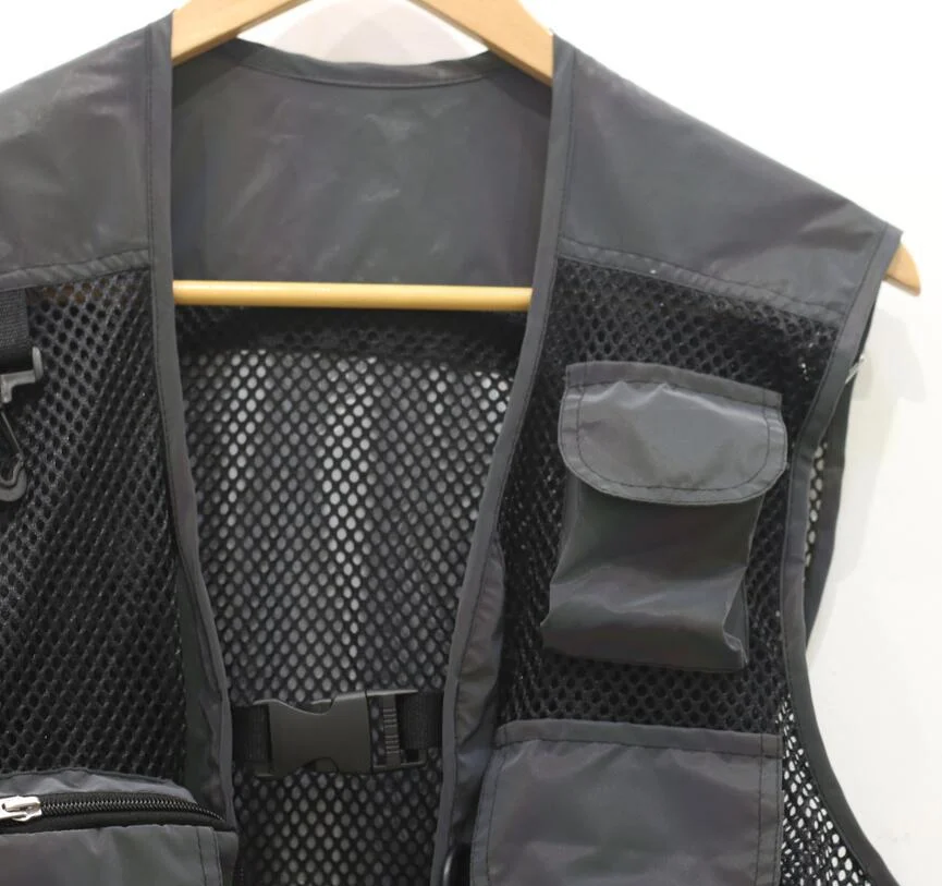 Custom Logo Outdoor Trend Magic Color Luminous Mesh Safety Tank Top Reflective Safety With Zipper An