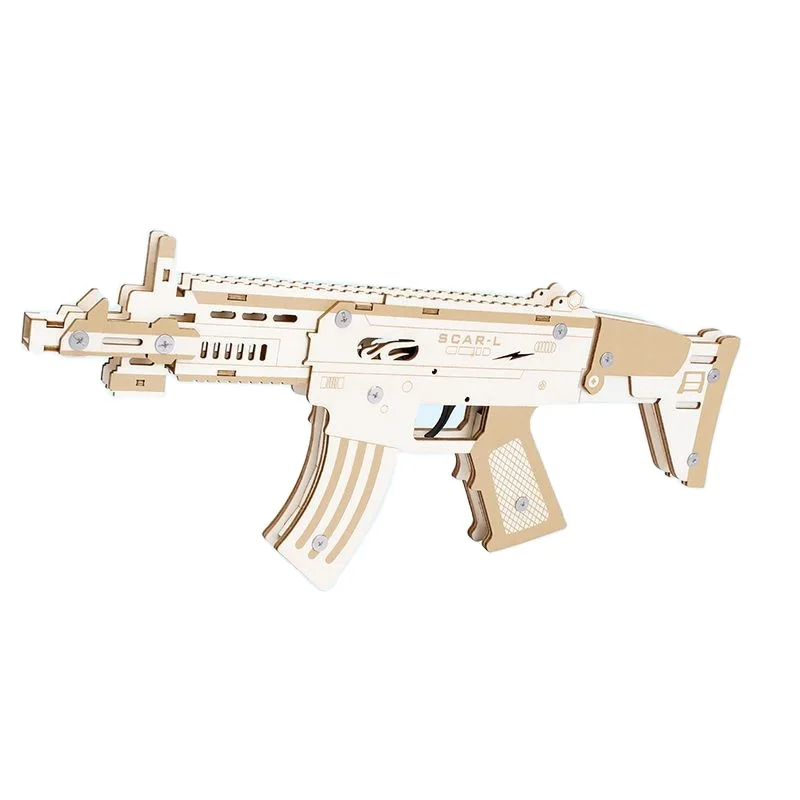 Assembly Puzzle Toy 3D Wooden Assembled Rifle Model Building Kits Educational Toy Boy Handmade DIY Children's Gun Craft Ornament