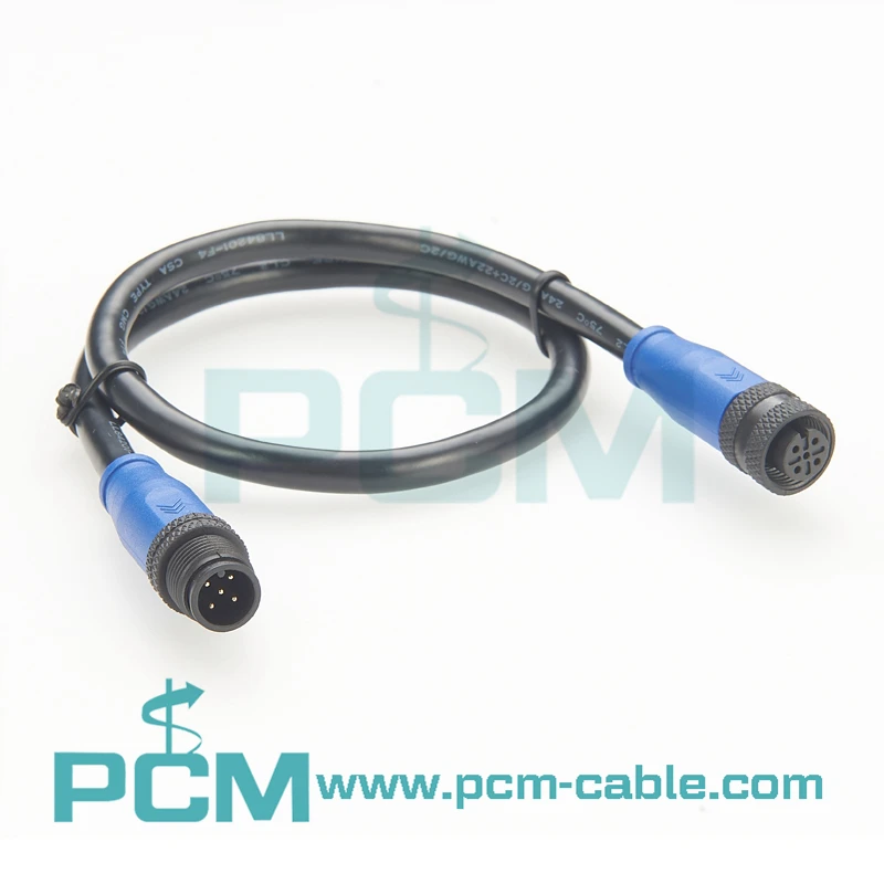 NMEA 2000  M12 5 Position A-code Cable Assembly Male to Female Custom Length details