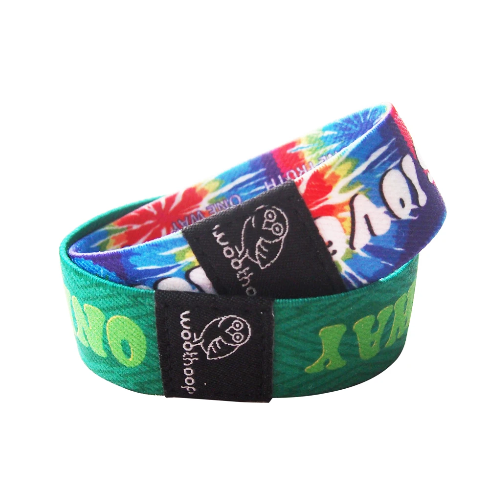 product elastic eco friendly fabric woven bracelet wristband with custom logo polyester material for festival promotional use-9