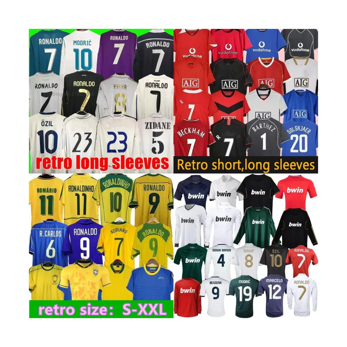 Retro Club Team Uniform Training Football Shirt Sports Wear Men's