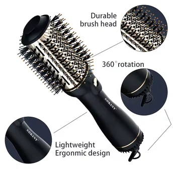 SokanyElectric Hair Straightening Brush Power Cord Can Be Rotated Electric Hair Straightening Brush 110-240v