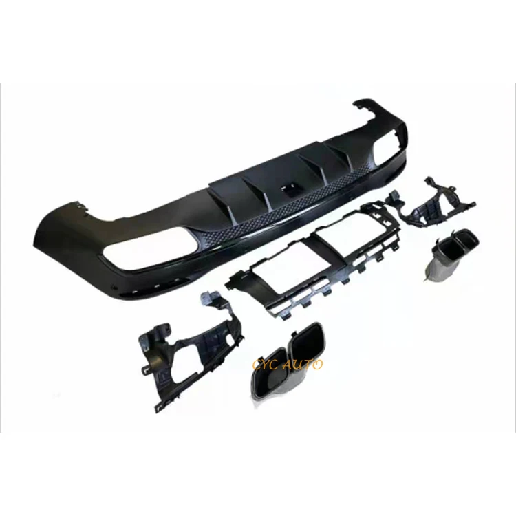 W167 GLE63 Diffuser Rear Bumper Diffuser with Pipe for Mercedes Benz GLE Class W167 Bodykit 2020 2021