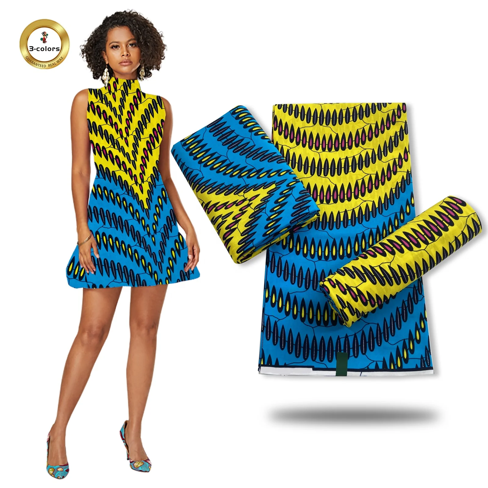 Popular Design of 2021 African Wax Print Fabric 100% Cotton for Garment