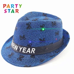 Happy New Year Luminous Led Top Hat Men's And Women's Trendy Fashion Holiday Party Hat