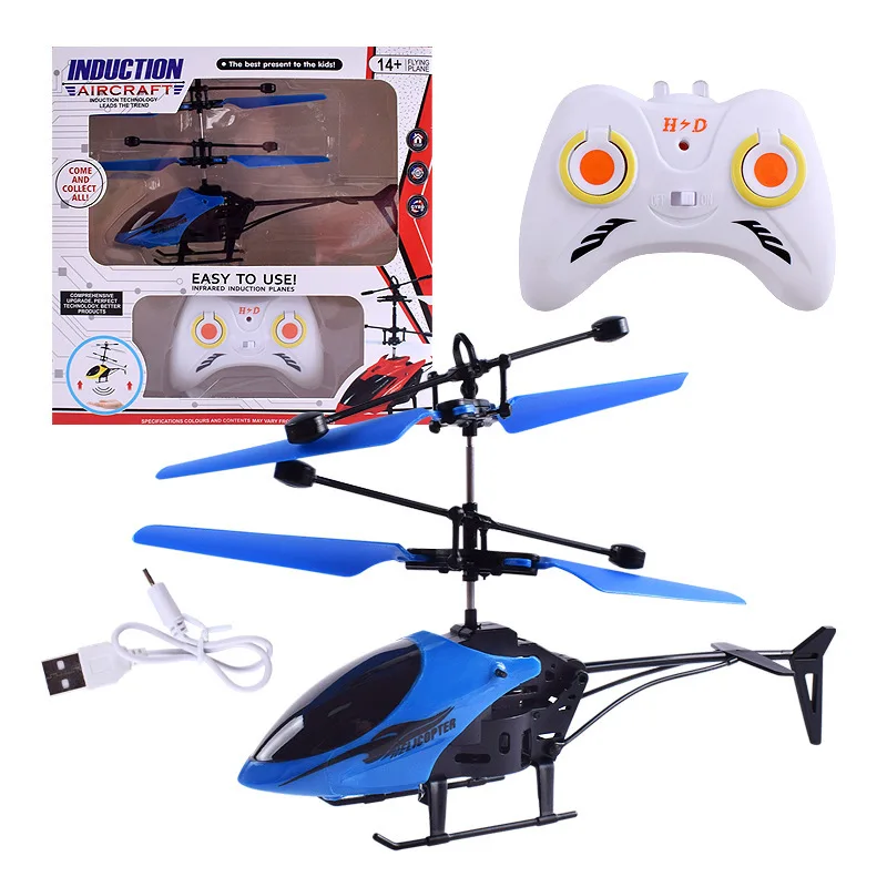 RC Helicopter Infrared Induction Mini Flying Machine One-button Operation With Sensing Function Fly 5-8 Mins for Kids