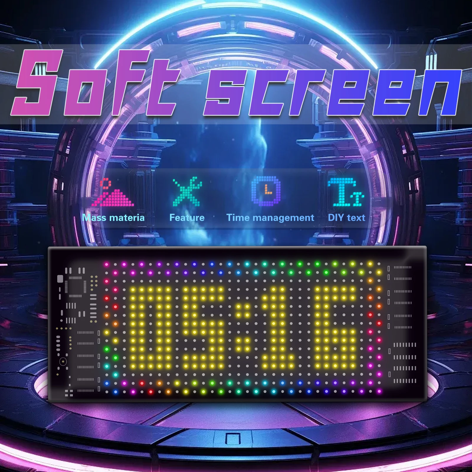 Programmable LED Sign Flexible USB 5V Bluetooth APP Control Custom Text Pattern Scrolling LED Display for Car Store Party