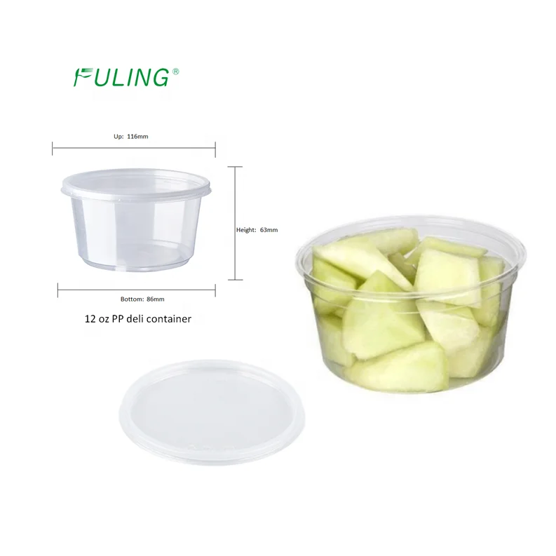 8 12 16 24 32 унции круглая прозрачная морозильная камера pp пищевая упаковка deli контейнер с крышками для горячих супов продуктов и холодных салатов фруктов