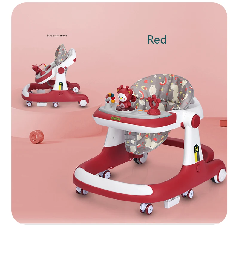 Wholesale Folding Baby Walkers Red Green Multifunctional Speed
