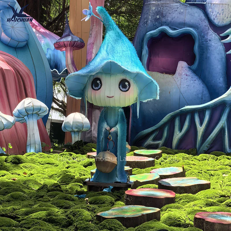 Haichuan High Quality Waterproof Cartoon Decoration Chinese Silk Lantern Elf Character for Forest Fairytale Theme Park