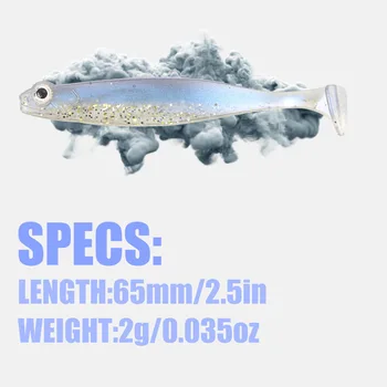High Quality Stainless Steel 8-Piece Lure Sticky-Eye Soft Bait T-Tail Black-Pit Bass Mandarin Fish Powerful Fish-Attractant – Soft Lure – view 3
