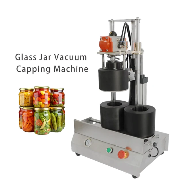 Glass Bottle vacuum capping machine,Semi Automatic Pneumatic Capper Twist Off Vacuum Jam Jar Capping Machine