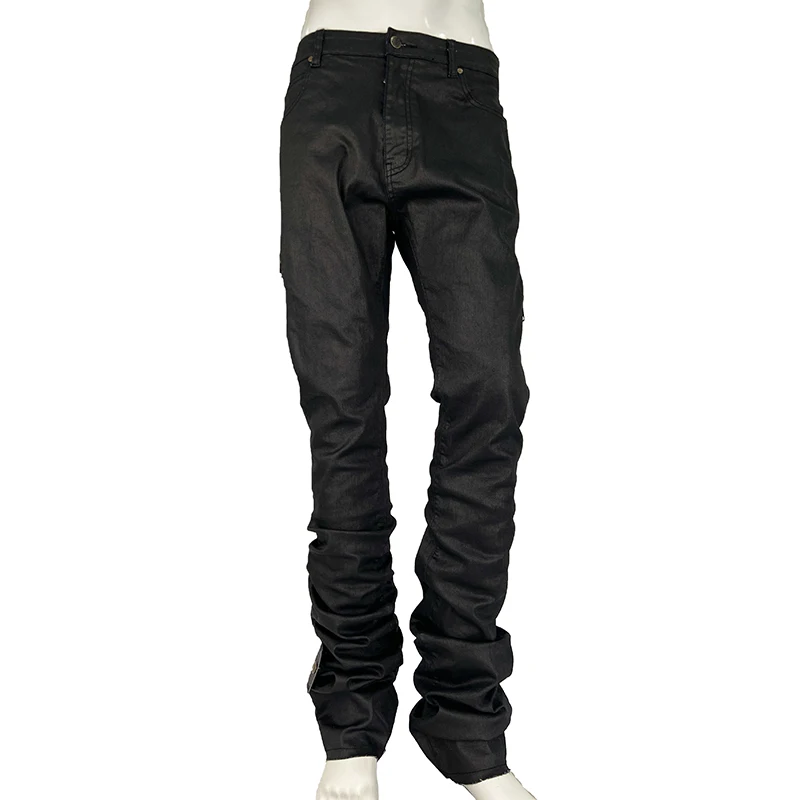 Celana Denim Wax Hitam Pria,Celana Jins 