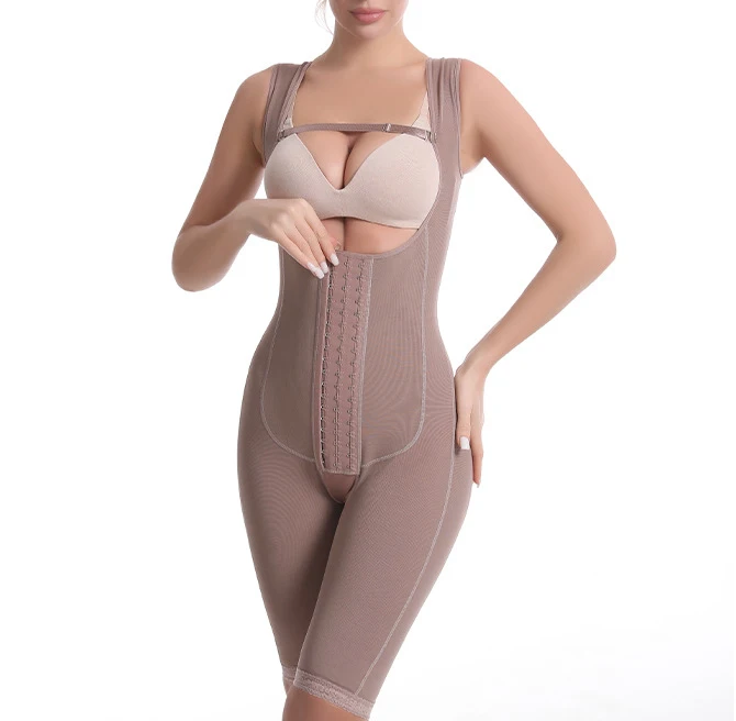 thumbnail image 2 of Fajas Colombianas Full Body Shaper For Women – Firm Control Shapewear With Zipper – Black/Beige 2 of 3