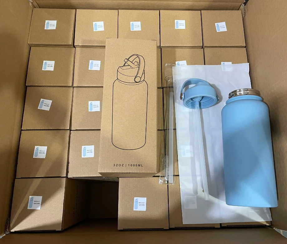 Customized 32oz /1000ml Wide Mouth Double Wall Sports Travel Vacuum ...
