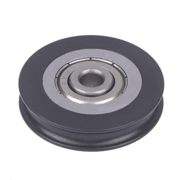 6*39*8mm Shift Door Pulley Concave Wheel U Groove Rubber Wrapped Plastic Nylon Bearing Roller