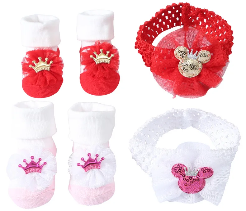 TRY NEW BORN BABY HEADBAND SOCKS SET NEW BORN GIFT PACK OF 3 SOCKS SET  ELASTIC BOW HEADBAND Head Band Price in India - Buy TRY NEW BORN BABY  HEADBAND SOCKS SET