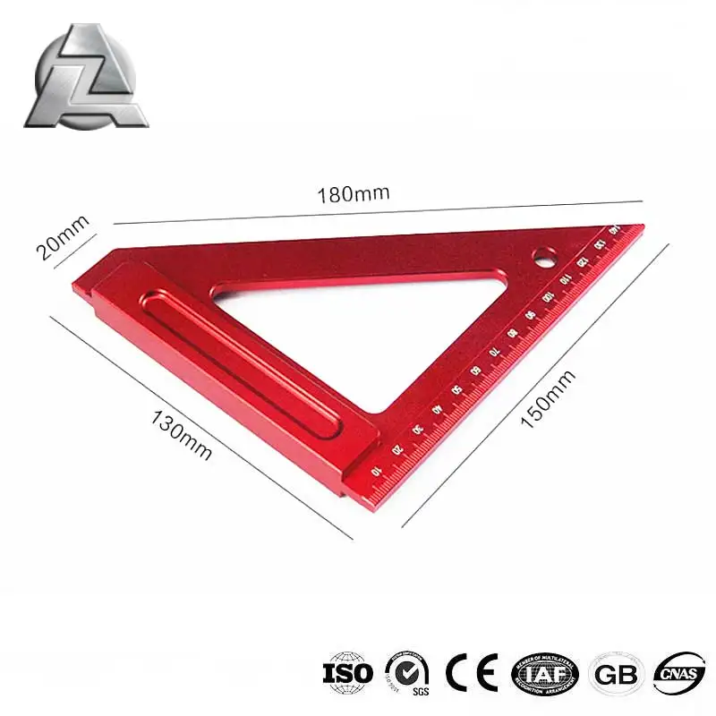 Анодированный алюминий деревообрабатывающие маркировочные инструменты ручной работы точный измеритель плотника треугольная линейка для столярных