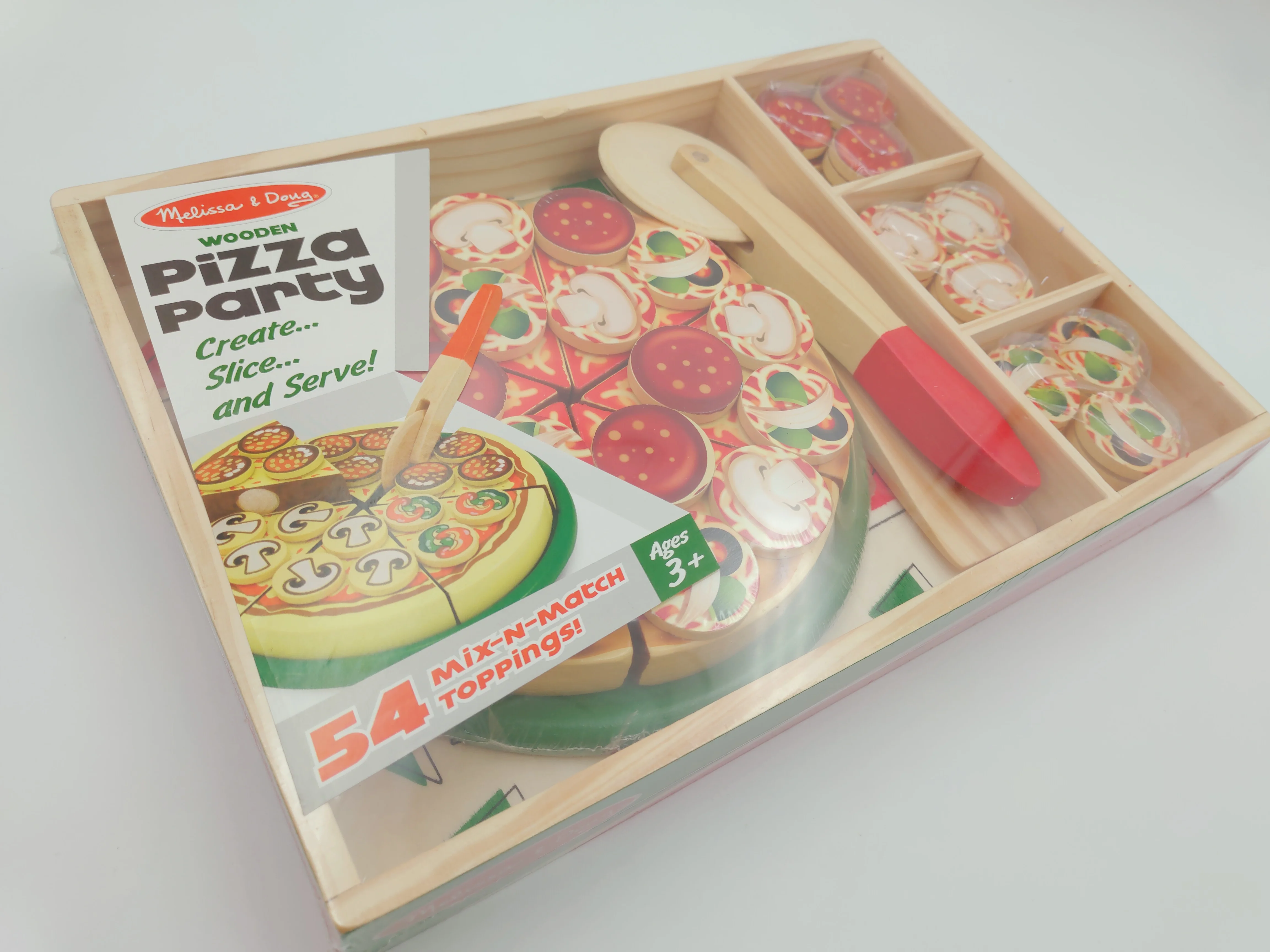 Wooden Pizza Toy Kitchen Set For Kids Pretend Play Educational Wooden