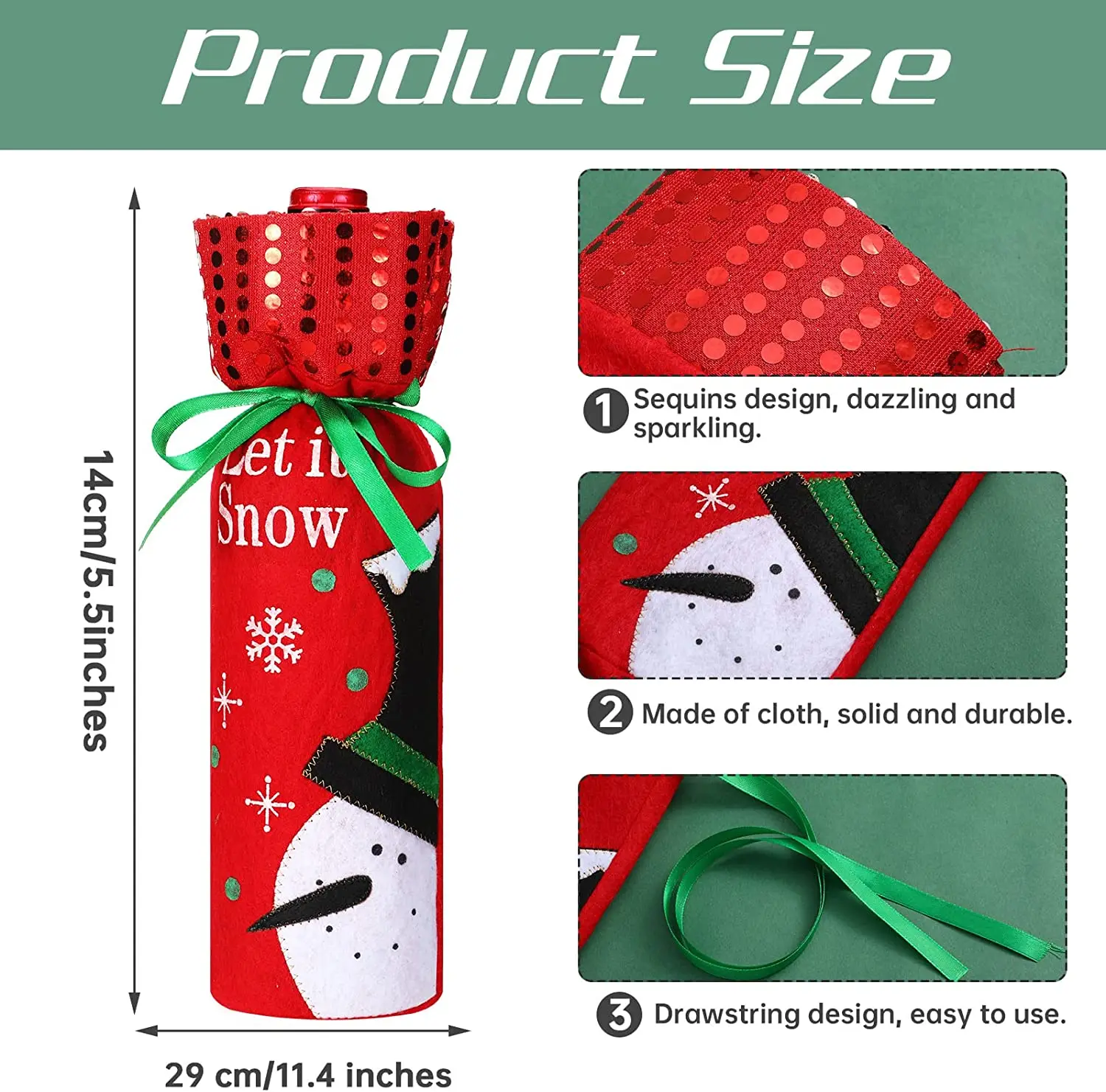 Decorative Christmas Wine Bottle Cover Bags Merry Christmas Decor For