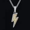Two Color Lightning Pendant +Rope Chain