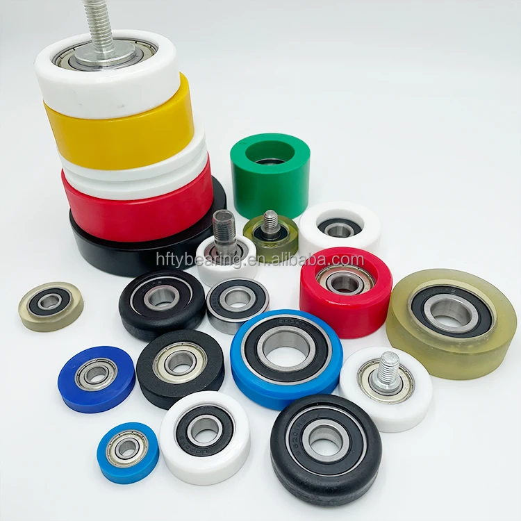 Polyurethane Bearing Pu Pulley 6000rs Rubber Coated Roller Sliding ...