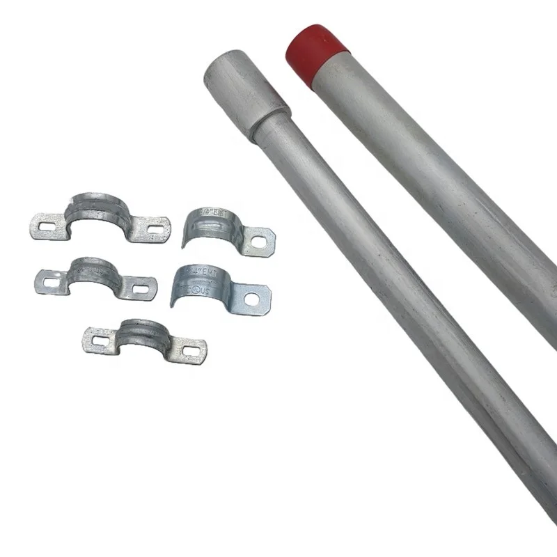 EMT Two-Hole Conduit Steel Pipe Strap Rigid Full Saddle Galvanized Steel Clip Clamp 2-Hole Electrical Mounting Strap
