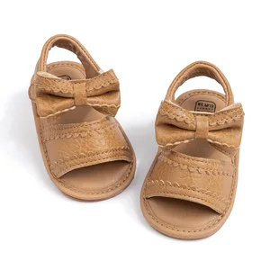 HIgh Quality New Summer Bow Princess Baby Newborn Girl Sandals Comfortable Shoes for Little Ones 0-15M