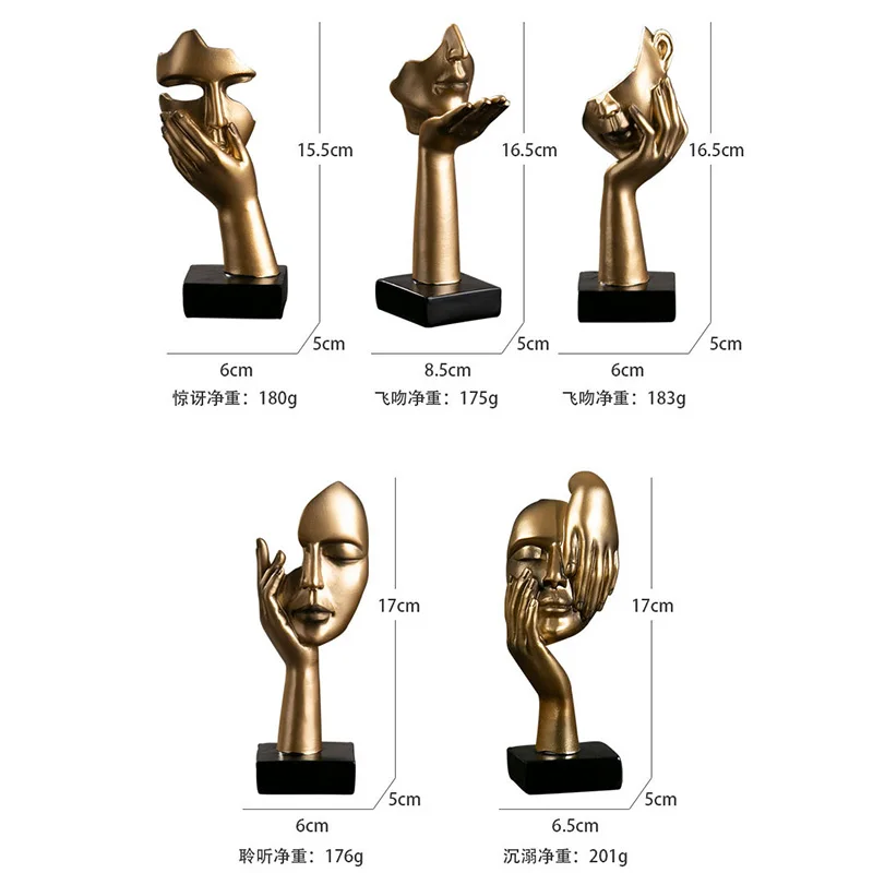 Abstract Face Mask Art Statue - Resin Home Decor Ornament