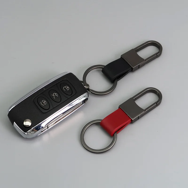 Leather Car Key Holder And Organizer Pouch With Metal Ring_voghion.com