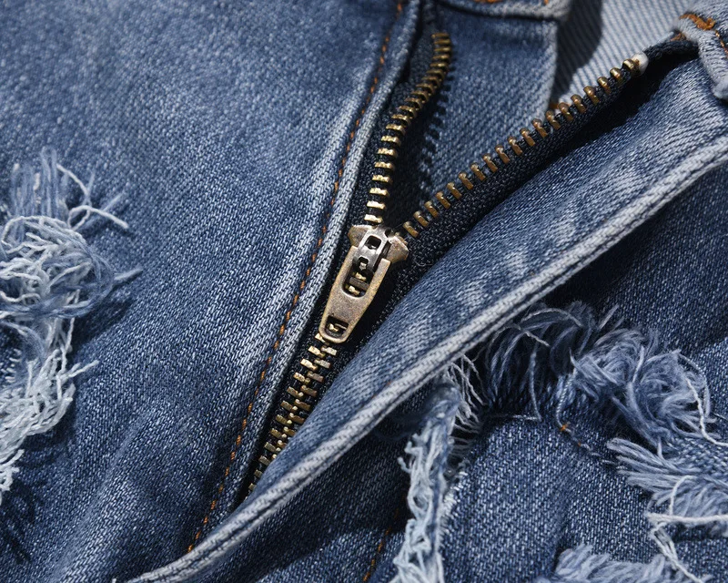 Pánské stylové boyfriend džíny s rozšířenými rukávy, nový design, streetstyle, modré rip džíny_voghion.com