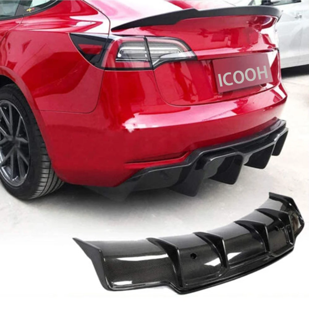 customize carbon fiber rear diffuser auto body kits parts modfied for tesla model 3