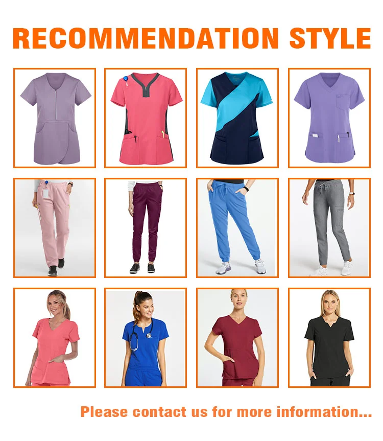 Women's Jogger Sets Detachable Sleeve Adjustable Pants Cuff Scrubs