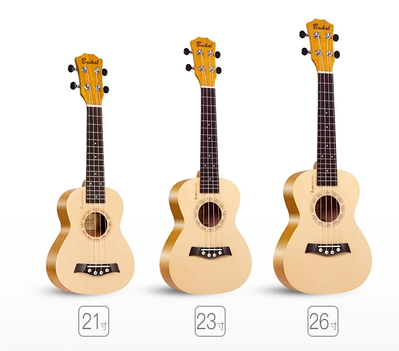 23-Inch Solid Top Hawaii Ukulele Factory Retail Wooden Musical Instrument for Children Stringed Instruments Parts Accessories