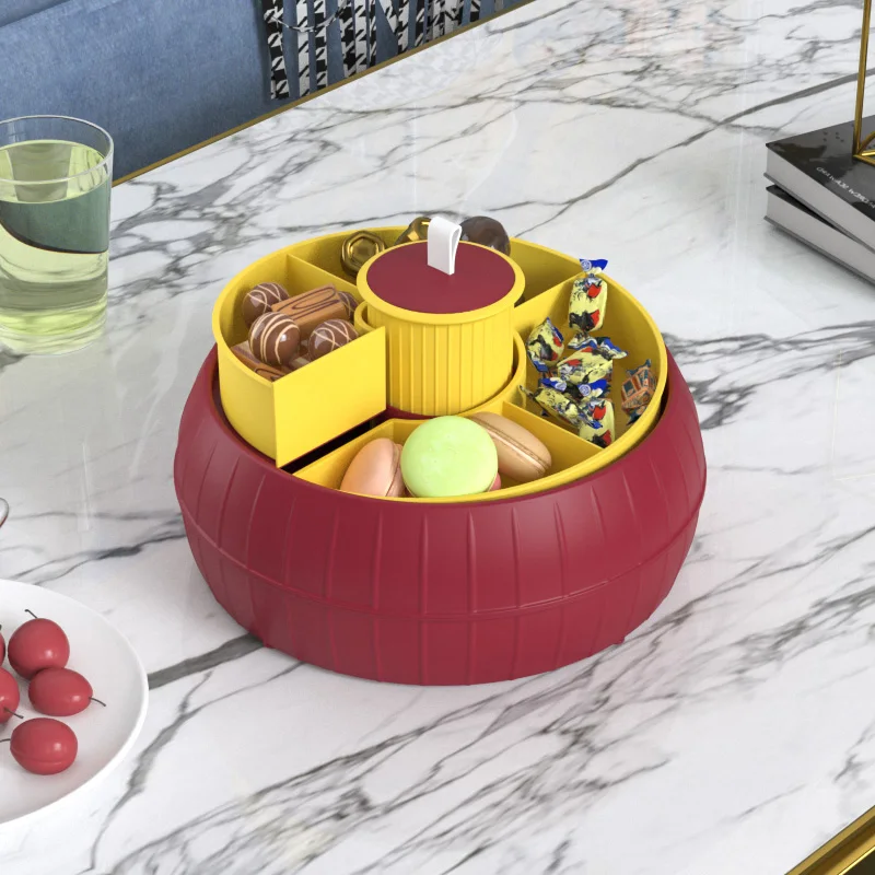 Creative Rotating Candy Box Living Room Desktop Snack Dry Fruit Dish
