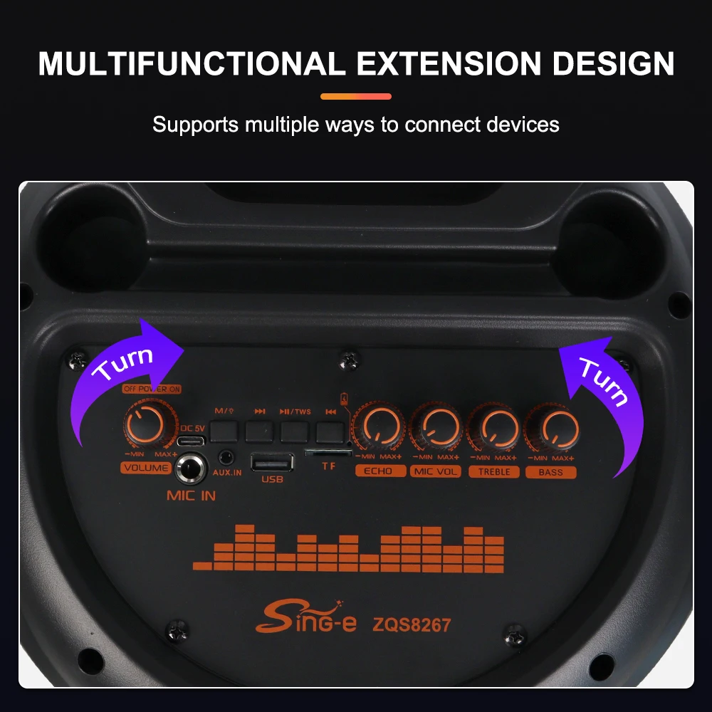 Portable Bluetooth Karaoke Speaker ZQS8267 - 8
