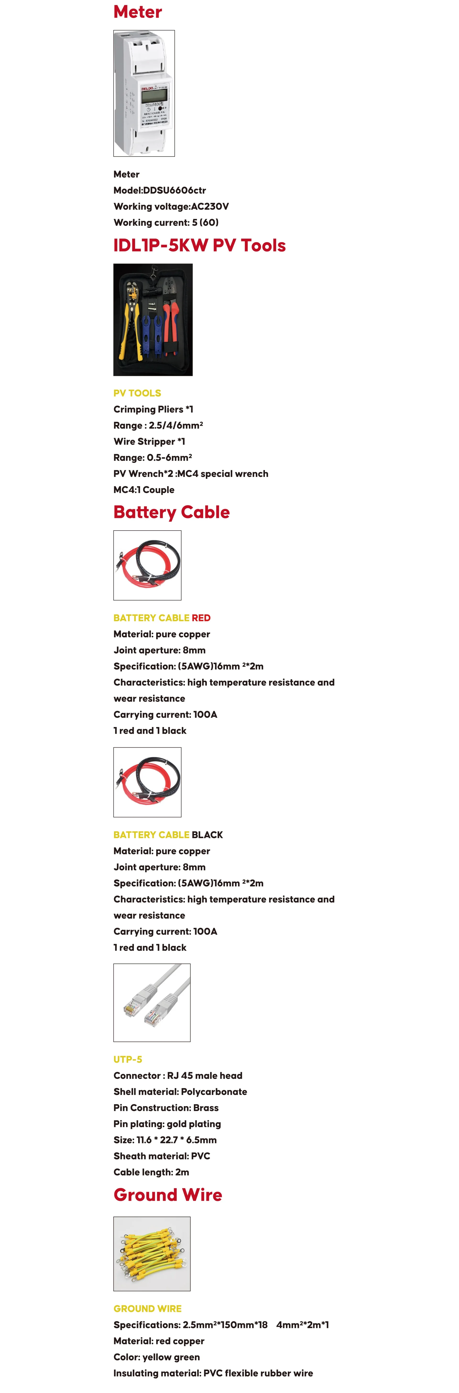 Installation Accessories details