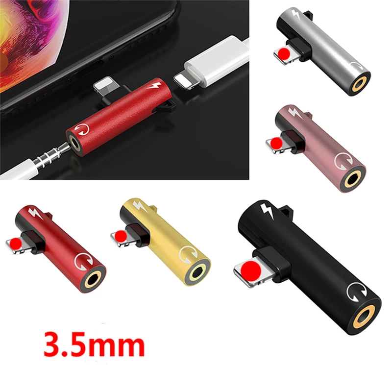 
 2 в 1 аудио наушники зарядный двойной адаптер разделитель для iPhone XR XS X 7 8 Plus для 3,5 мм разъем для наушников AUX Кабельный разъем  