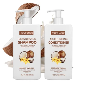 Coconut & Vanilla Infused Deep Moisture Shampoo Sulfate-Free Hair Repair Hair Care Set for Daily Hydration & Smoothness