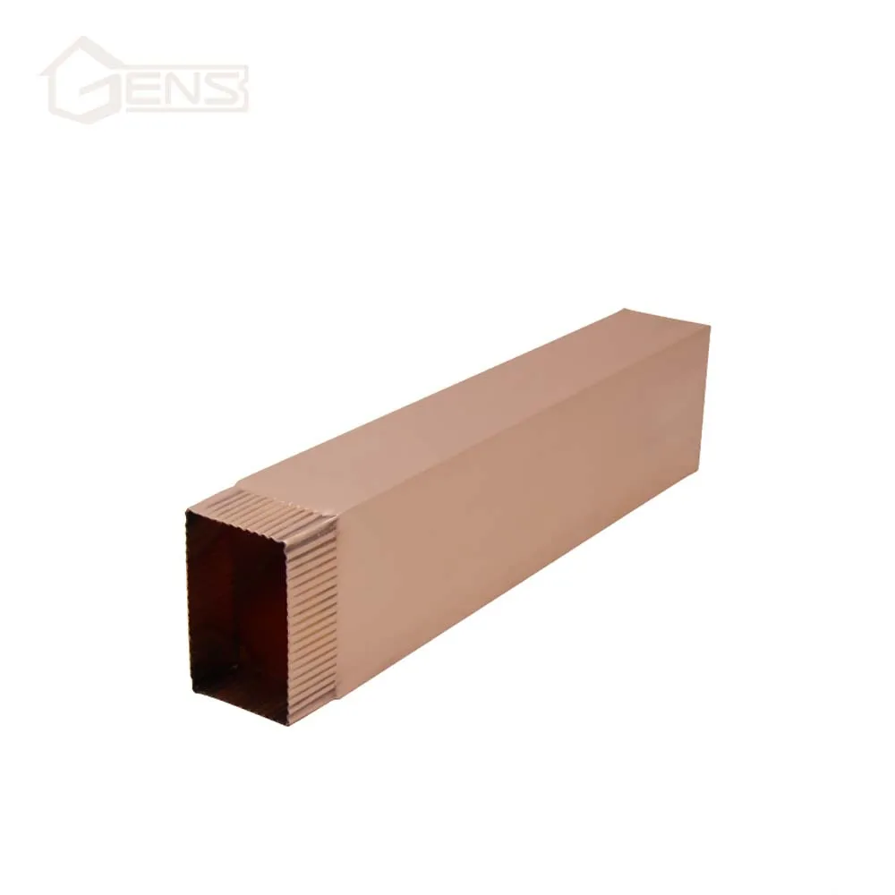 Special Connection K Type Rectangle High Quality Pure Copper Gutter Downspout Customize Color Seamless Downspout