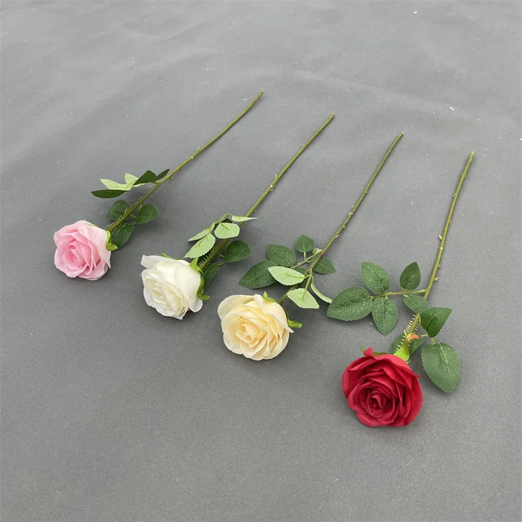 New Arrival Colorful Silk Artificial Rose Bulk Wholesale Single Stem