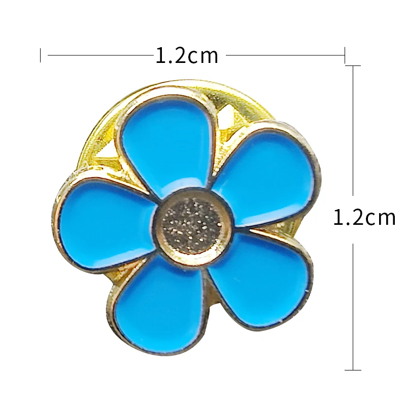 Masonic Forget Me Not Flowers Blue Soft Enamel Lapel Pin Badges Wholesale
