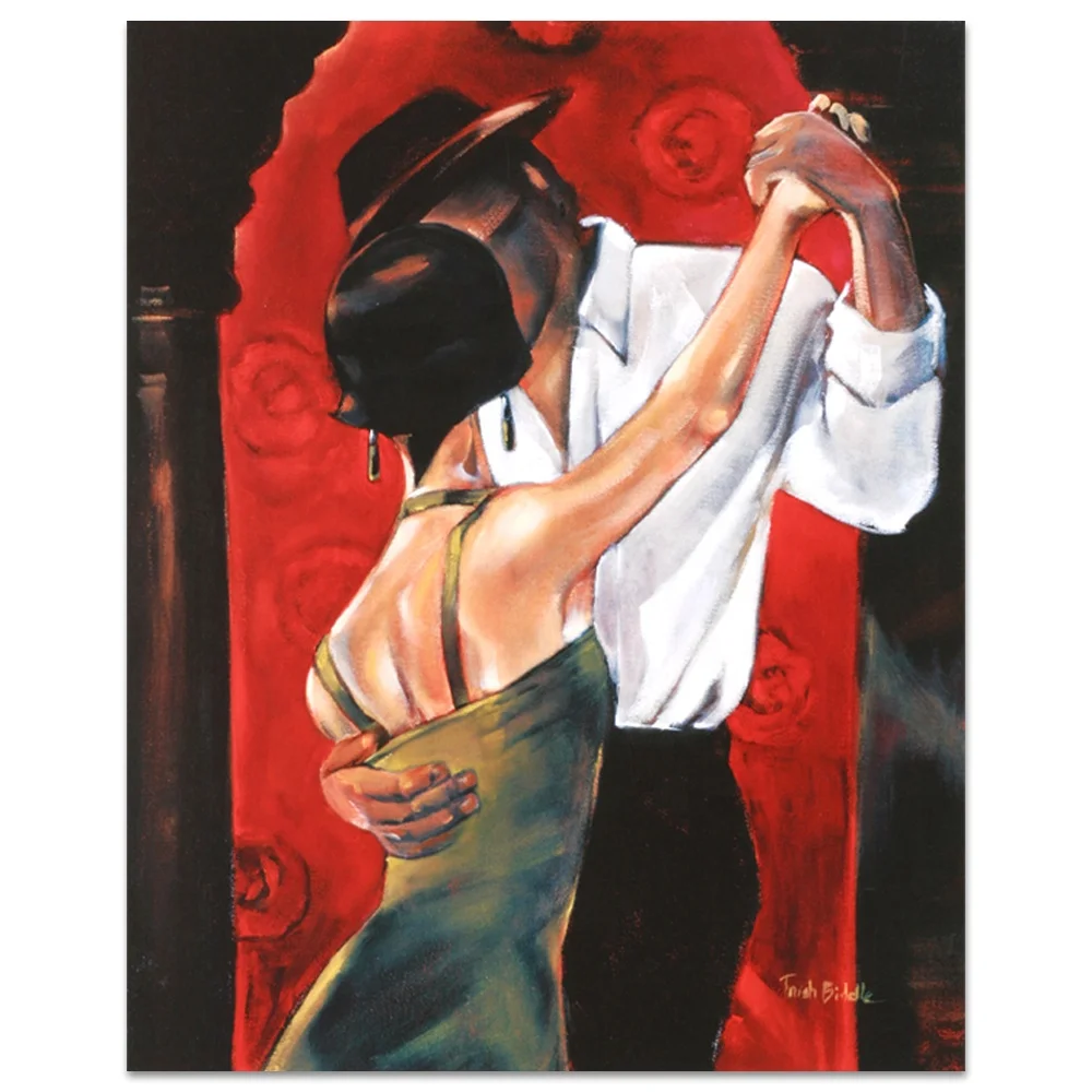 Custom Designed Beautiful Woman Figure Spanish Flamenco Dancer Modern Style Handpainted Oil Painting on Canvas Handmade