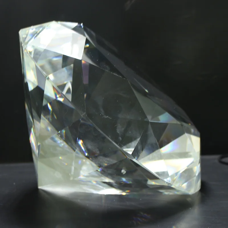 300mm Big Crystal Diamond Ornament - Elegant Glass Decor for