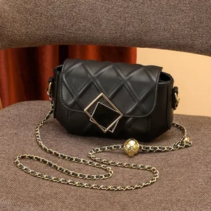 Wholesale Custom Women's Genuine Leather Lady Shoulder Crossbody Bag Waterproof Bucket Tote Messenger Saddle Lunch Box Autumn