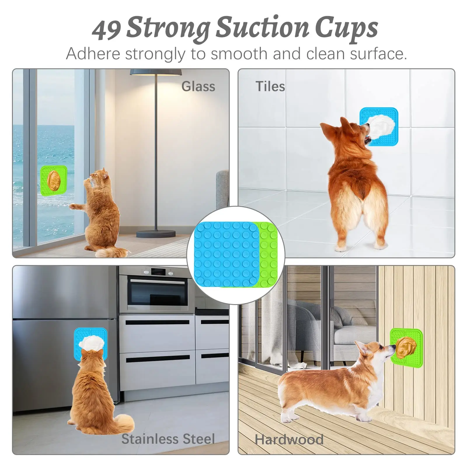 7inch Dog Lick Mats Dogs Pets Licking Mat Pad For Silicone Treat Pet