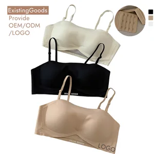 High Quality Removable Shoulder Strap Ladies Tube Top Strapless Bra Sticky Lift Bustier Padded Seamless Bras for Women