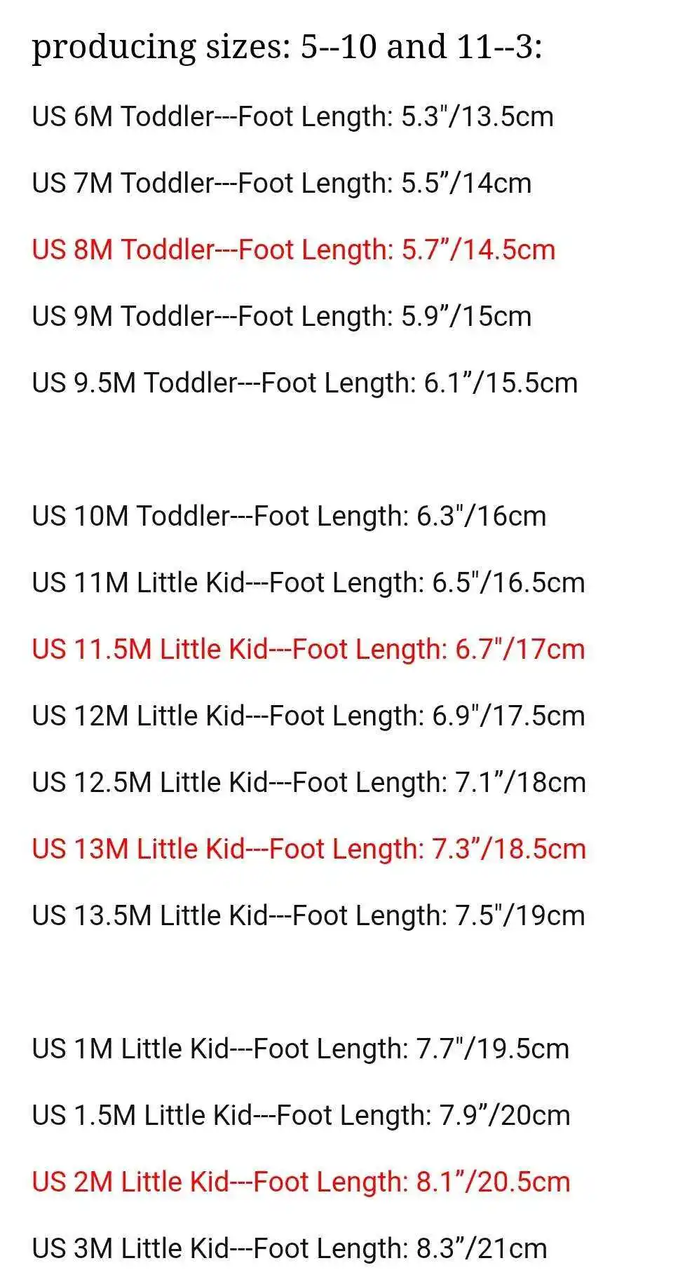 Product dimensions