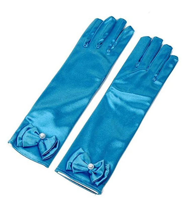 Оптовая продажа, детское танцевальное платье высокого качества, длинные перчатки, детское платье с цветами, цветные перчатки с бантом