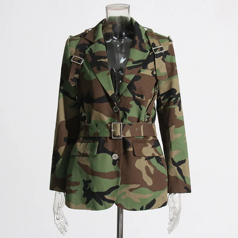 XY 4071 Women Camuflague Blazer, Anti-wrinkle